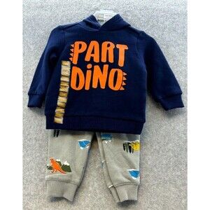 NWT‎ Carter’s Boys Part Dino Spiked Hood Pullover Jogger 2 Piece Set SZ 12 Month